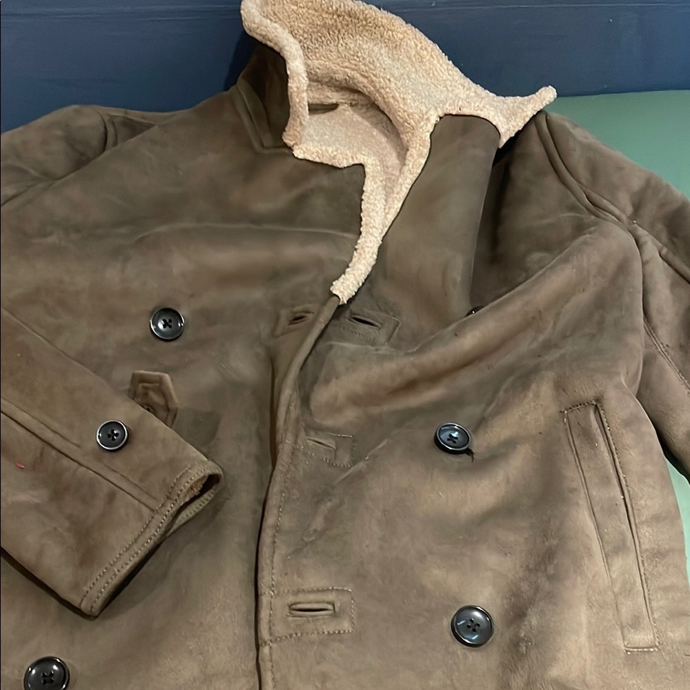 Zara Men's Brown Shearling-Lined Coat